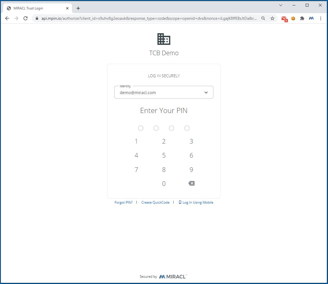 screenshot of MIRACL Trust